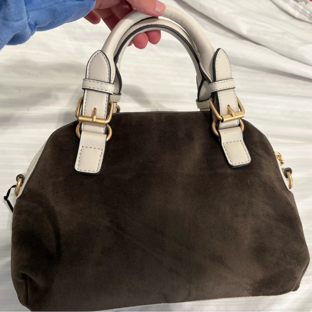 Juicy Couture Dark Brown Satchel with Gold and Pink Accents - Picture 2 of 7